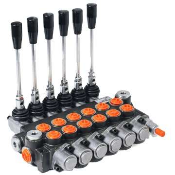 P40 - 6 BANK / 6 STIK Hand Valve Hidrolik P40 - 6 Tuas Spool / Directional Control Valve (G1/2"-G3/8", 40 l/min, 250 bar) - G1/2"