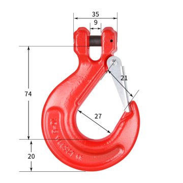 5.3 Tons Clevis Sling Hook Alloy Steel Lifting Hook with Safety Latch 5Ton