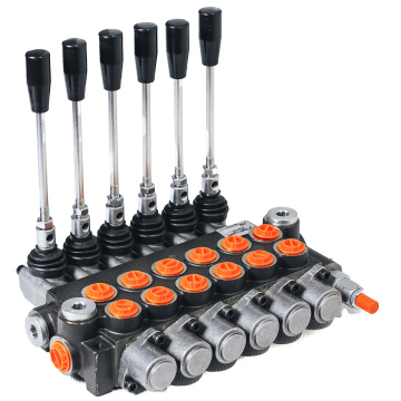 P40 - 6 BANK / 6 STIK Hand Valve Hidrolik P40 - 6 Tuas Spool / Directional Control Valve (G1/2"-G3/8", 40 l/min, 250 bar) - G1/2"