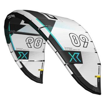 Kite WHITE CORE XR8 12m — Kite Hitam-Putih untuk Kiteboarding & Kitesurfing (Paket Lengkap, Diskon Harga)