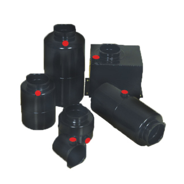 Tangki hidrolik vertikal Hydro-pack TV12D dengan kapasitas 12 liter.