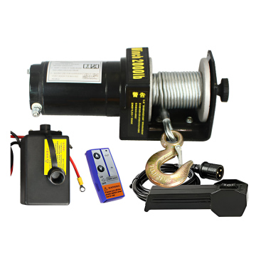 2000 lbs Electric Winch ATV DC 12v/24v Manual + Remote / Winch Derek ATV Hoist 12volt / 24volt 2000 lbs 900 kg - 12V