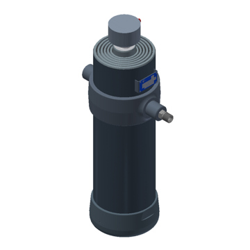 Silinder hidrolik Hyva UMB 149-4-2180-K265-50-3/4"-HC untuk bagian bawah kendaraan.