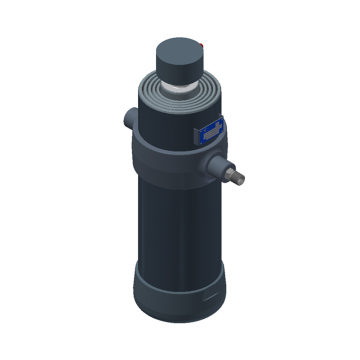 Silinder hidrolik Hyva UMB 169-5-2280-K265-50-3/4-HC untuk dipasang di bawah rangka.