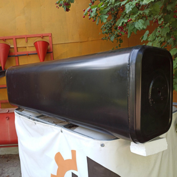 Tangki air hidro 160 liter berlapis baja (distribusi - samping) (rendah)